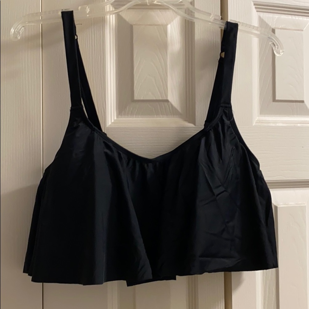 Black ruffle bikini top